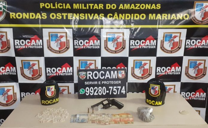 Rocam prende homem com arma de fogo e drogas na zona Sul