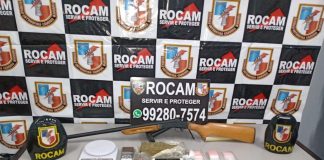 Rocam prende homem com espingarda e drogas na zona Norte