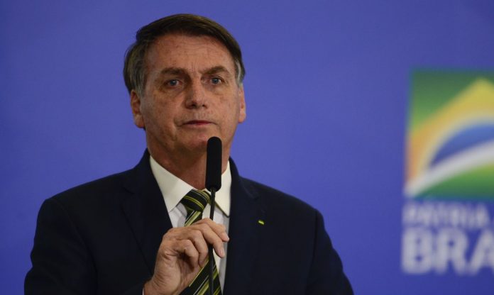 O presidente da República, Jair Bolsonaro, durante a solenidade de posse dos ministros da Justiça e Segurança Pública; e da Advocacia-Geral da União no Palácio do Planalto