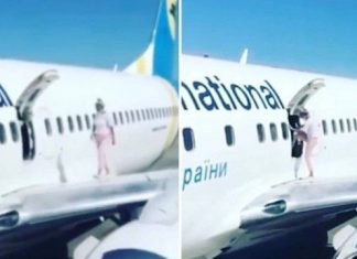 Vídeo: após reclamar de calor, passageira abre porta de emergência e vai até asa de avião