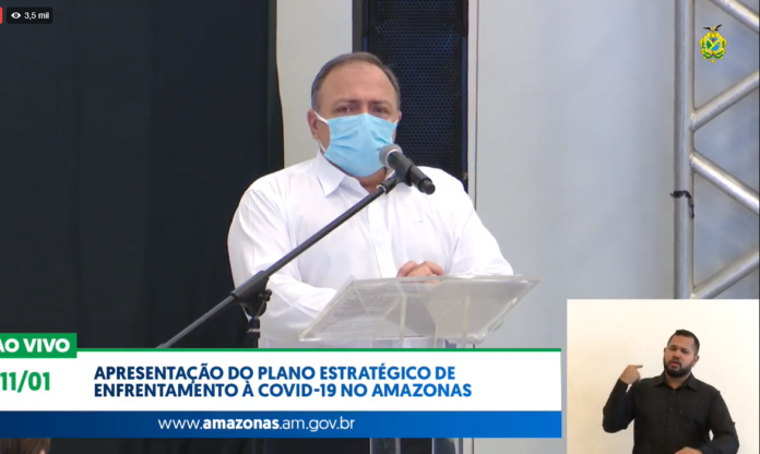 Ministro da Saúde, Eduardo Pazuello, apresenta ações para o combate ao covid-19 em Manaus