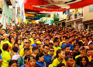 Bairro Alvorada reúne mais de 15 mil torcedores durante jogo do Brasil e Sérvia
