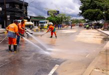 Avenida Djalma Batista é entregue recuperada após oito dias de obras